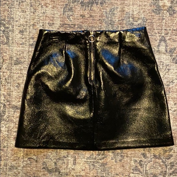 Black Faux Leather Skirt - Picture 3 of 3